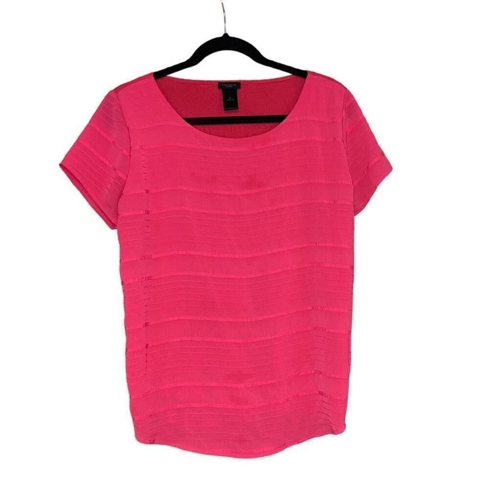 ANN TAYLOR FACTORY Pink Short Sleeve Blouse Size Medium
